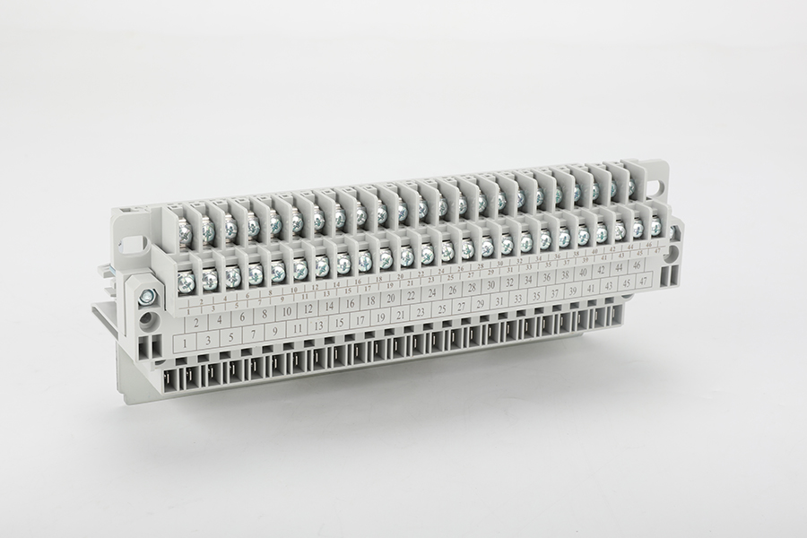 DW45-47C 回路抽屉式接线端子 白灰色 双孔（激光打标】
